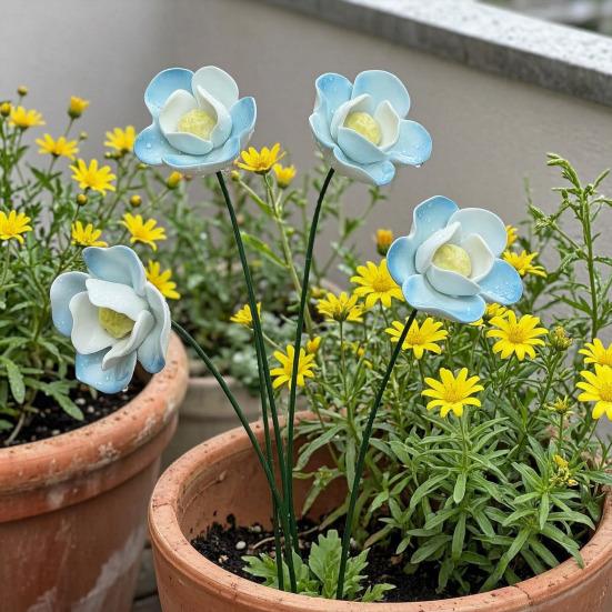 Bee Watering Station, Ceramic Flower Shaped Bee Waterer, Vivid And Realistic Home Decor, for Garden Patio Lawn