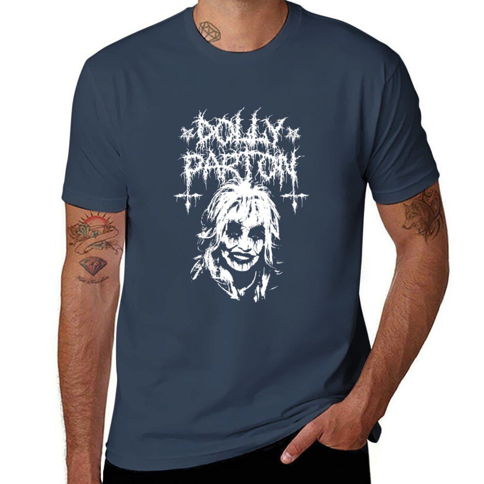 Metal Dolly Parton TShirt Fashion Graphic Tee for Unisex S