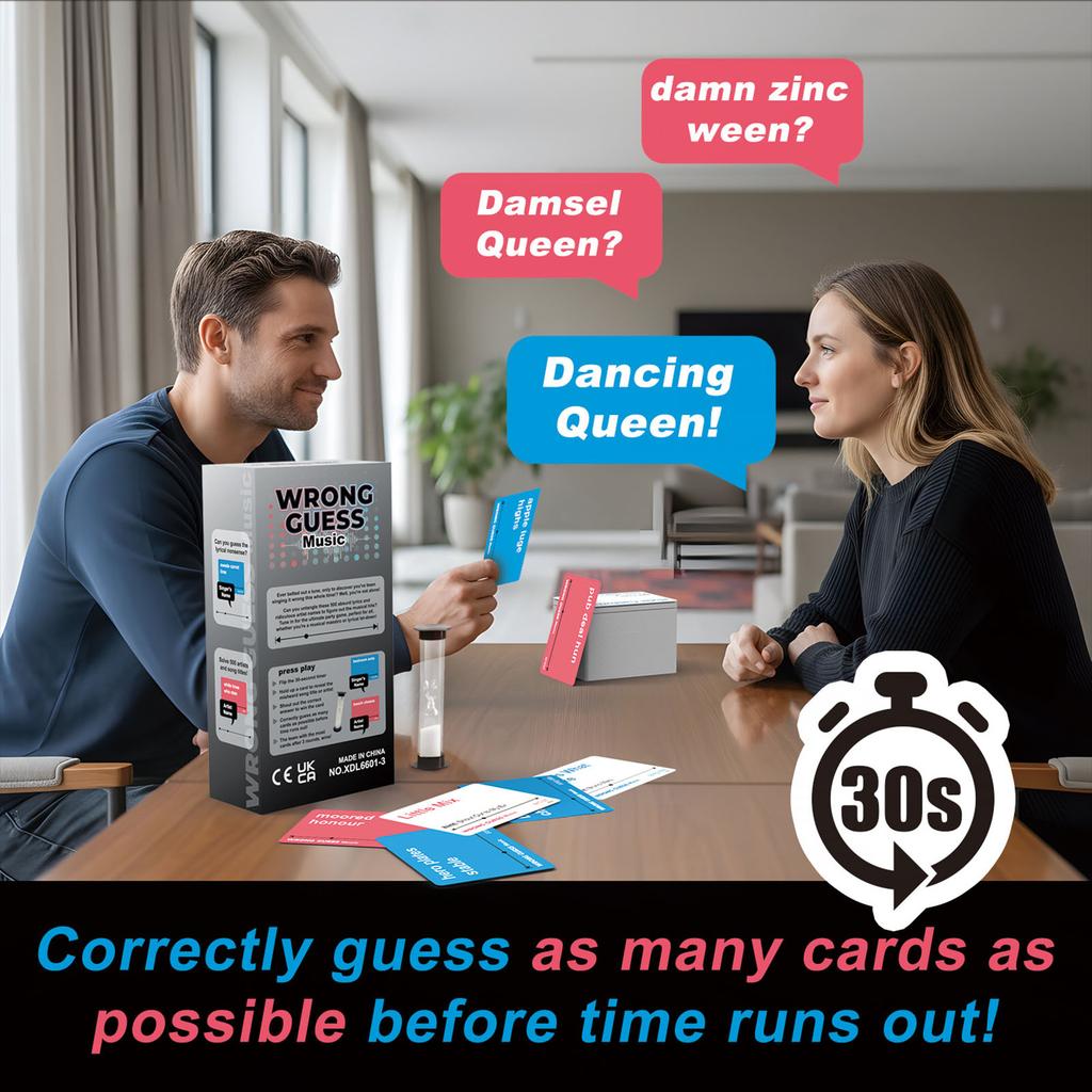 Lied- oder Künstler-Kartenspiel | Perfekt für Familienfeiern, Karaoke-Abende | Lustiges Musikspiel für Jugendliche und Erwachsene, perfekt für Gruppen