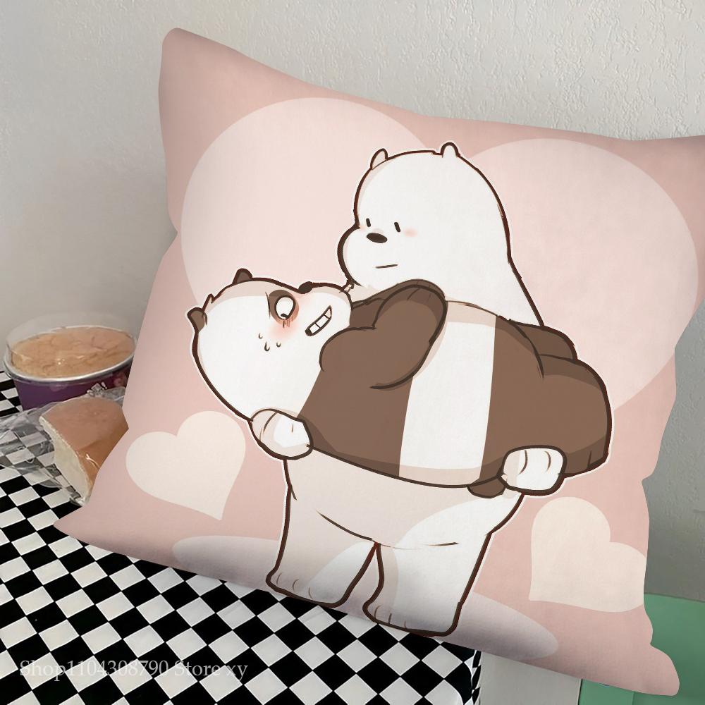 My B-Bare B-Niedźwiadki Kreskówkowe Bajki Poszewka na Poduszkę Kwadratowa Poduszka Sypialnia Sofa Wypoczynek Komfortowa Poduszka Salon Dekoracja Domu