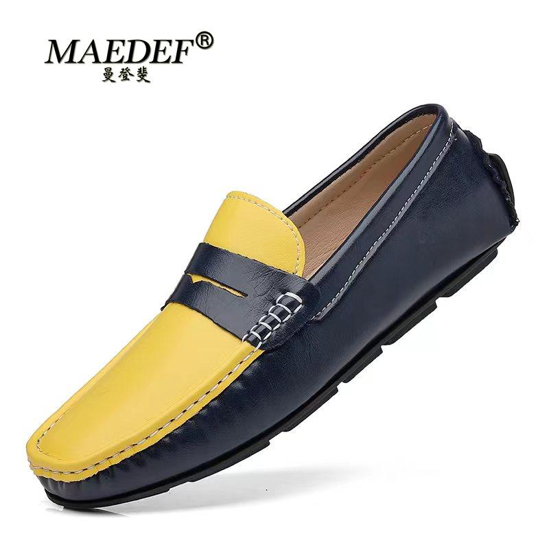 Scarpe Casual da Uomo in Vera Pelle Marca di Lusso 2022 Mocassini da Uomo Traspiranti Slip-On Colori Misti Mocassini da Guida Taglia 47