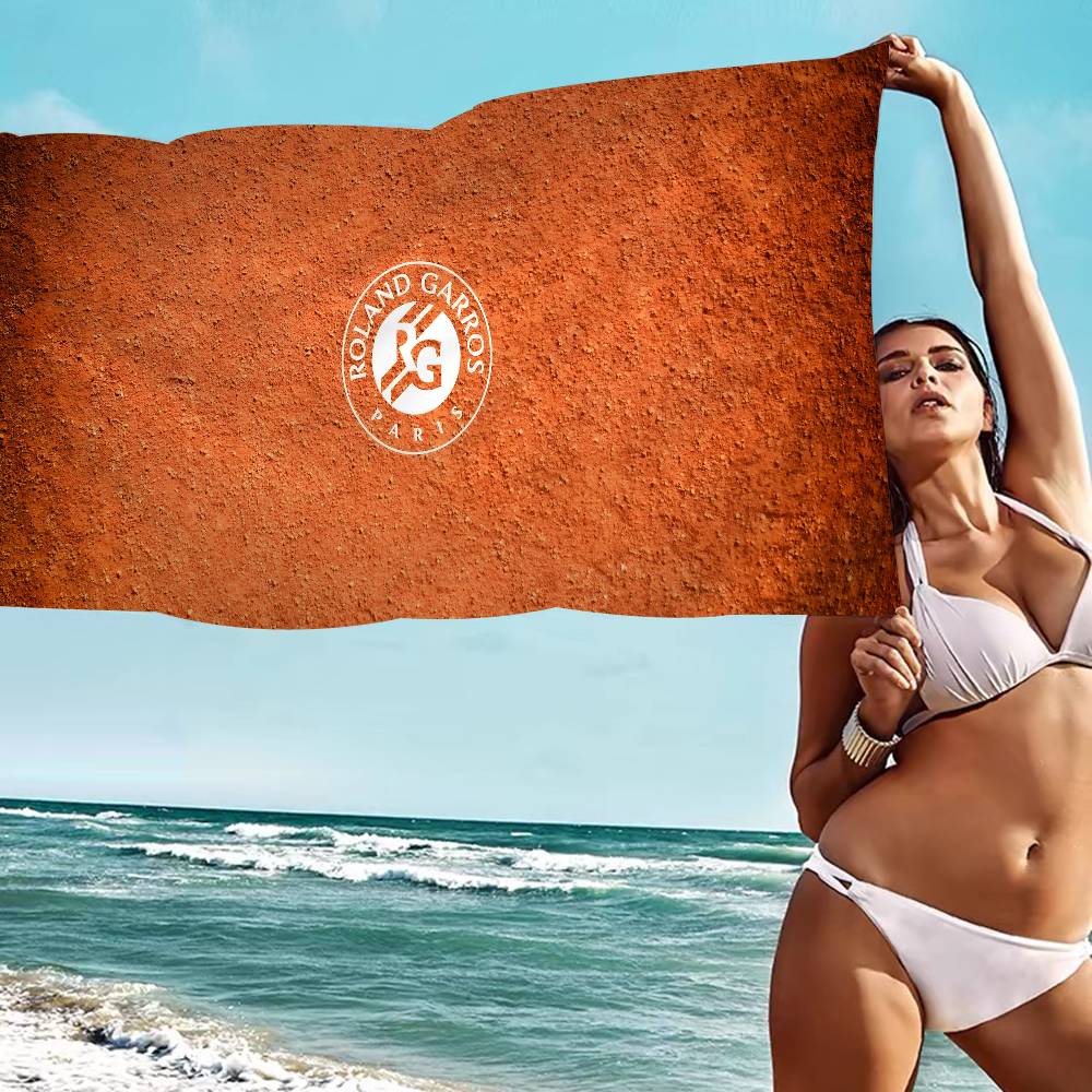 Roland Garros Logos Mode Mikrofaserdecke Schnell trocknende Strandtücher Übergröße Druck Super saugfähige Pooltuchdecke