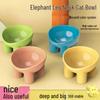Macaron Color Raised Pet Bowl with Elephant Legs - Neck Protection Design for Cats and Dogs