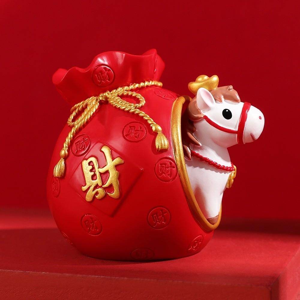 Fortune Zodiac Horse Figurines Lucky Bag Horse Figures Ornament Table Desk