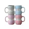 Taza de Café Cerámica Estilo Tejido Caliente, Taza de Bolas de Hilo de Colores, Taza de Té Regalo, Vasos para Verano e Invierno, Utensilios de Cocina