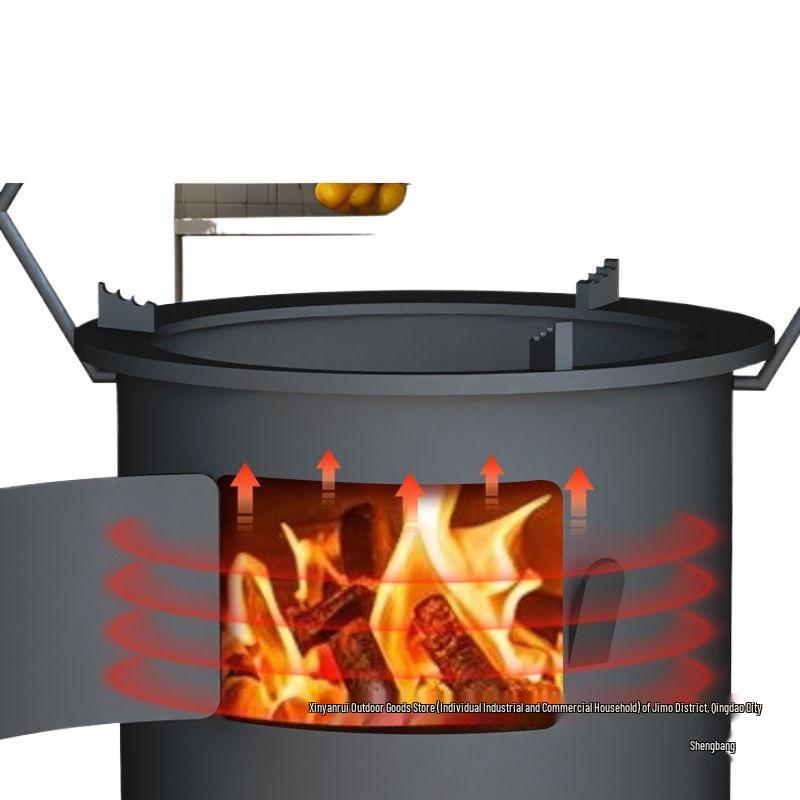 Portable Outdoor Firewood Stove: Multi-Functional and Thickened for Camping, Picnics, and Tea Brewing