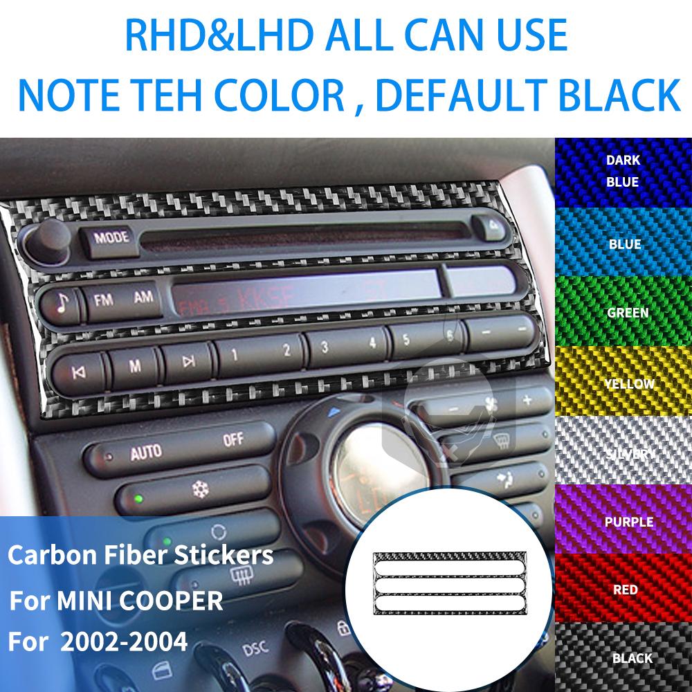 For MINI COOPER R50 R53 2002 2003 2004 Multiple Colors Real Carbon Fiber Stickers Whole Set Central Control Car