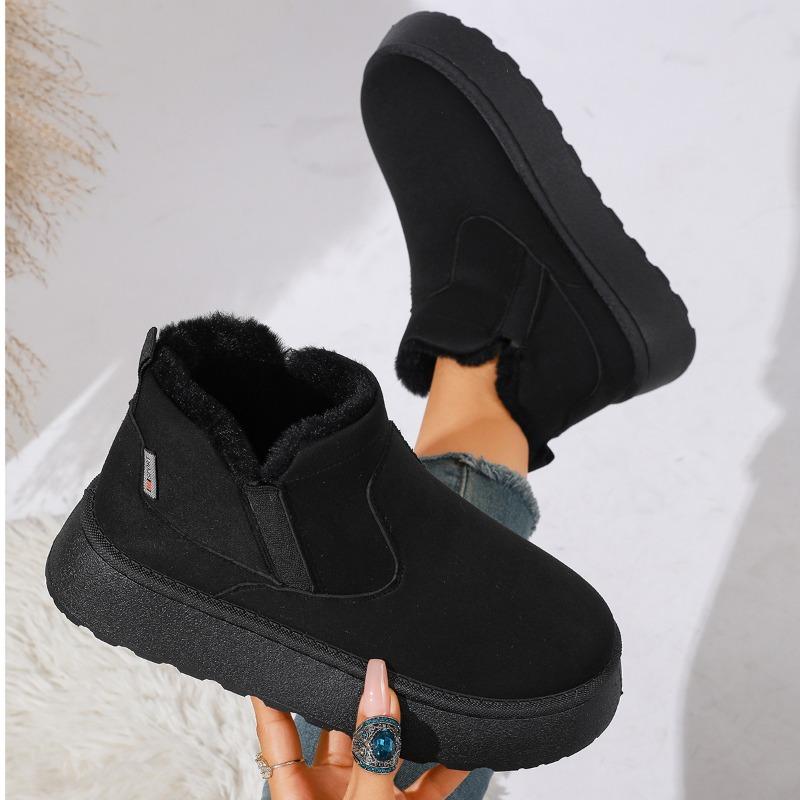 Autumn and winter new fleece thickened warm women's cotton boots casual versatile thick-soled plush women's snow boots