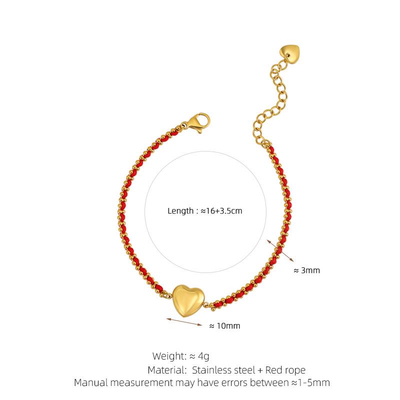 Pulsera Roja de Año Nuevo Tejida a Mano para Mujer con Cuentas Doradas - Regalo Tai Sui