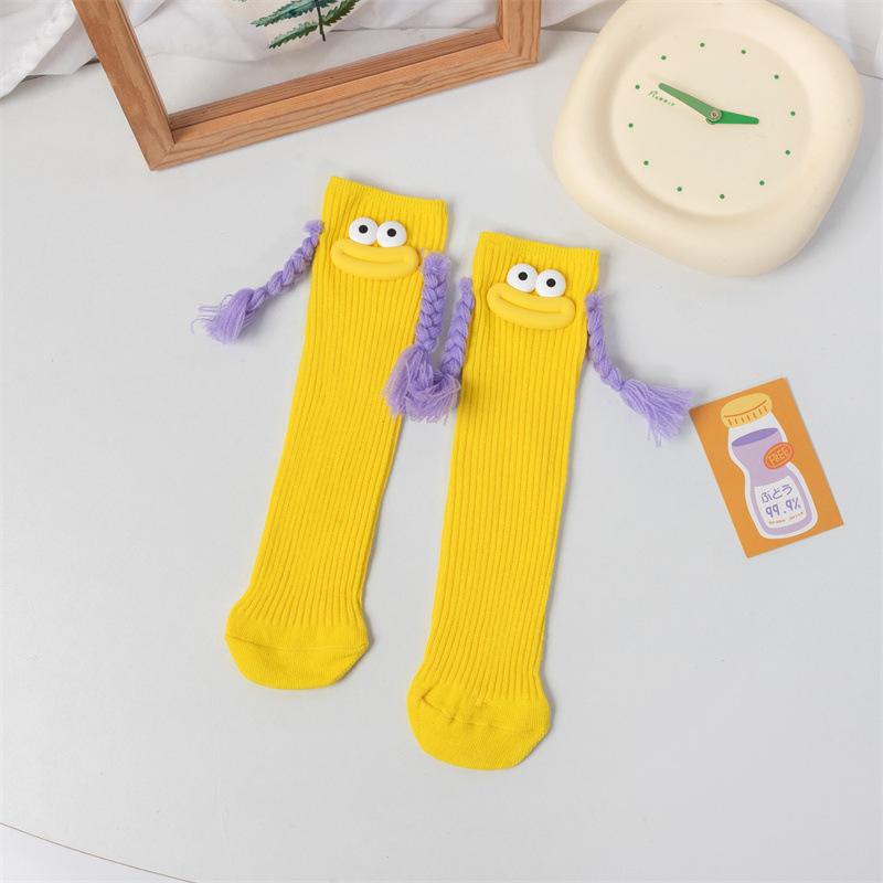 Funny Sock For Kids Ins Fashion Kids Girls Knee High Sock Cotton Cute Doll Children Socks Free Size Baby Stocking 2-10Years
