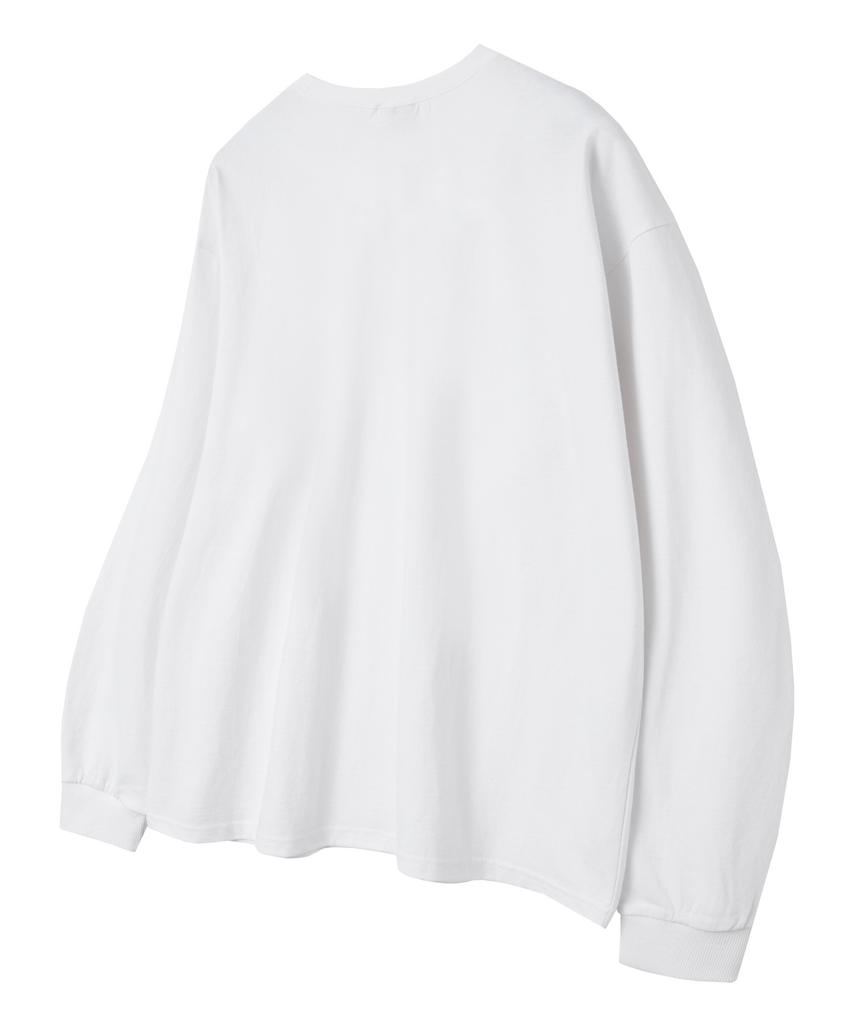 UNION GARMENTS Plain Loose Fit Long Sleeve T-Shirt White [Basic Or Ribbed]