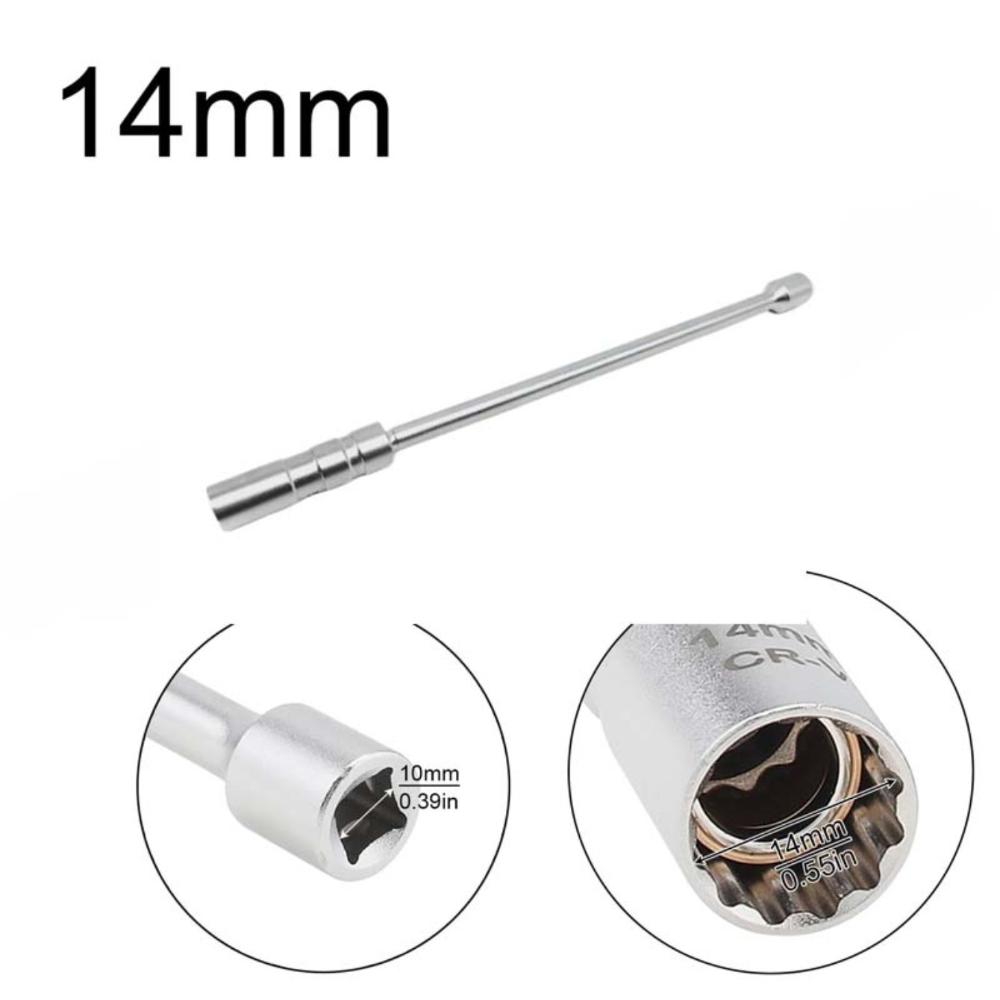 

1 шт. 14 мм 16 мм 3/8 Привод 12 дюймов Магнитная головка для свечей зажигания Подходит для BMW Nissan Honda 12-гранный Настенный инструмент для снятия свечей зажигания