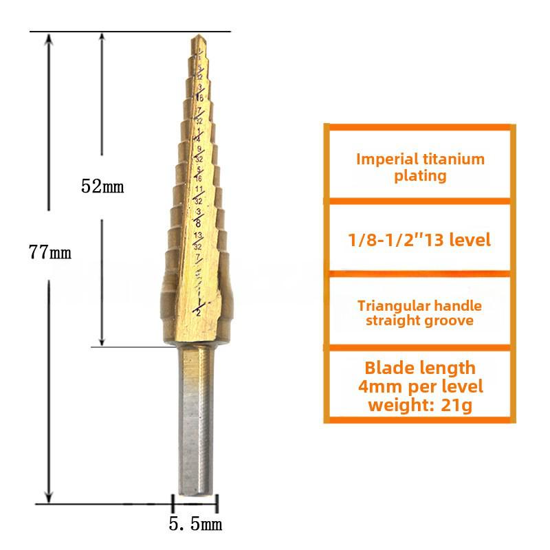 

Популярный набор ступенчатых сверл из британской стали, 5 штук: Треугольная башня, 1/4-1-3/8 дюйма, Специальное отверстие.