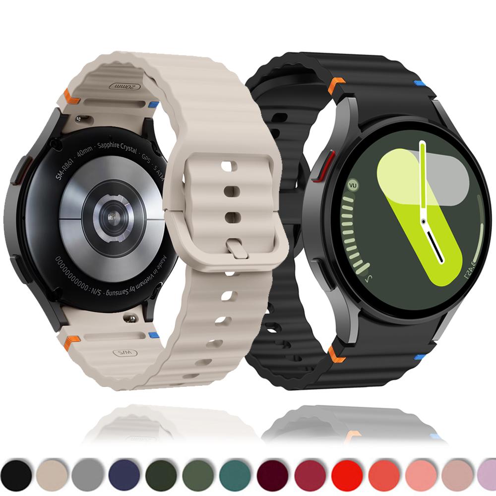 Original Silicone Band for Samsung Galaxy Watch 7 FE 6 4 5 Pro 44mm 40mm 45mm Bracelet Galaxy Watch4 6 Classic 43mm 47mm Strap