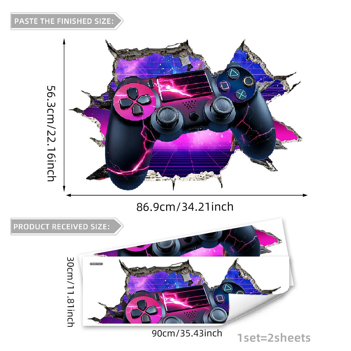 

Atw3067 Gamepad Wallpaper 3D Effect Hole Wall Sticker Multi-Size Multi-Material Selection Wall Sticker Self-Adhesive Wall