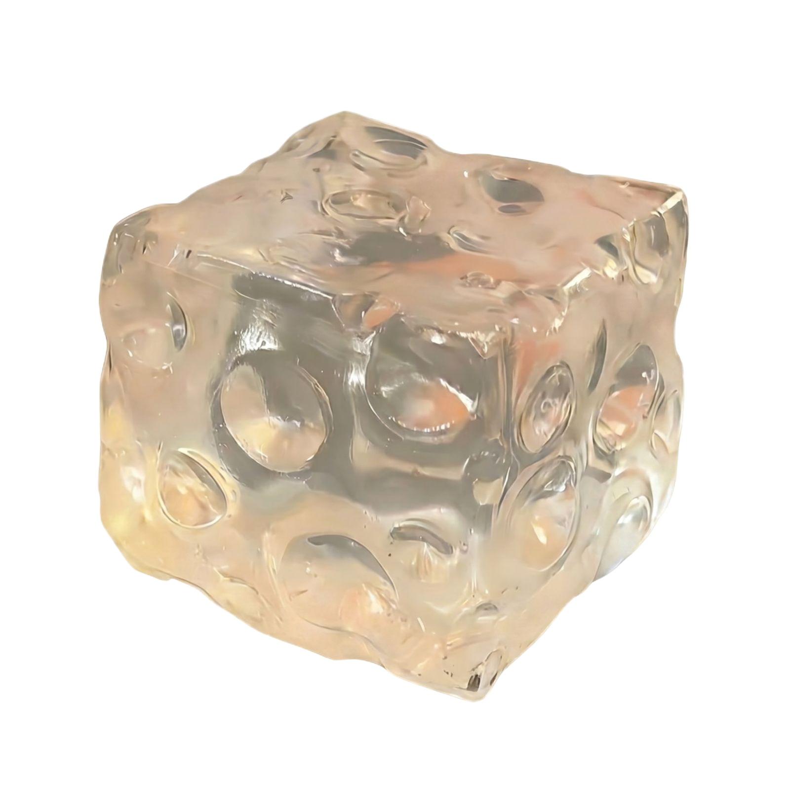 

7cm Soft Squishy Stress Relief Toy Molded in a Unique Cube Shape with Raised Patterns for Sensory and Anxiety Reduction Use One Size білий