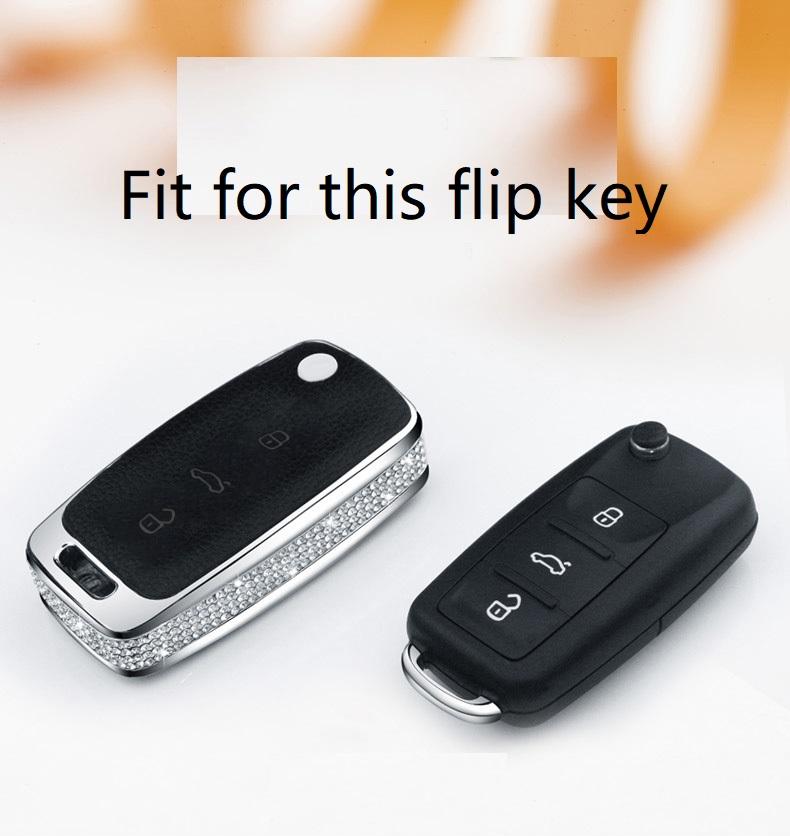 Luxury Diamond Car Key Case Cover For Volkswagen Vw Polo Tiguan Passat B5 B6 B7 Golf Eos Scirocco Jetta Mk6 Octavia