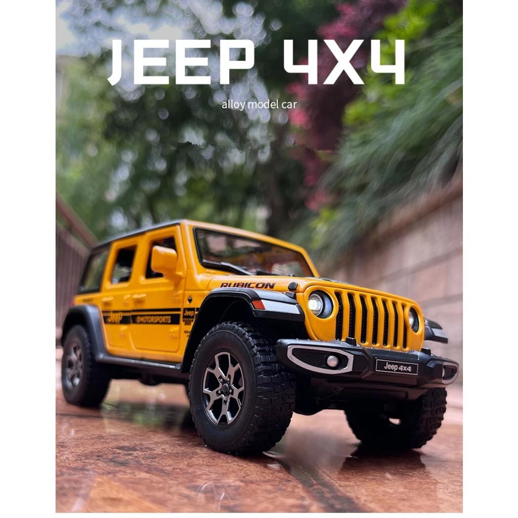 1/24 Jeeps Wrangler Rubicon Alloy Car Model Diecasts Simulation Metal Off-road Vehicles Car Model Collection Childrens Toys Gift
