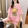 Pure Cotton Short Sleeve Short Pants Suit Women's Summer Plus Size Plus Size Ladies Loose Fashion Casual Sports Style Wear a Set of Fashion