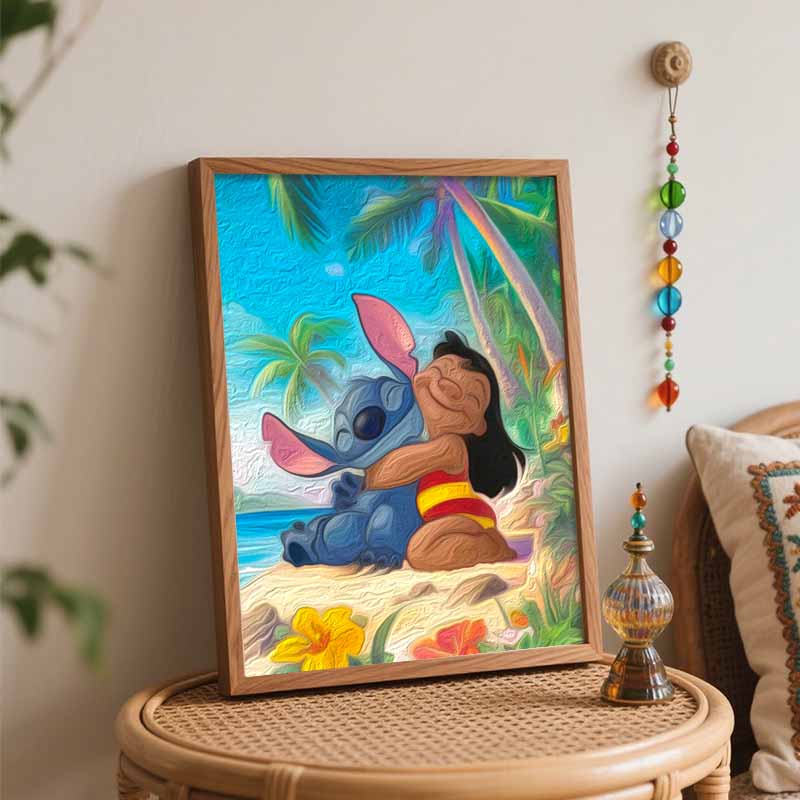Disney Stitch Lilo digital oil painting diy coloring handpainted filling home decoration gift for wall art canvas bedroom living room