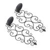 2 Pcs Candle Holder Exquisite Classical Style Black Iron Wall Mounted Candlestick for Living Rooms Bedroom Hallways