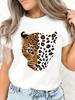 Leopard Face Half Cheetah Print T-shirt
