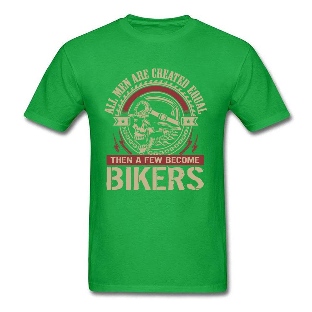 

Vintage Motorcycle Skull Tshirt All Men Are Created Equal Then A Few Become Bikers Summer Motorbike Tops & Tees New 4XL