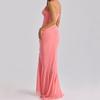 Spring 2026 European and American Cross-border New Neck Pleated Irregular Ruffle Edge Slim Dress Mesh Dress