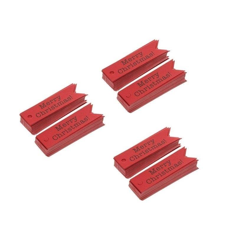 100 pcs 2*7cm Christmas Merry Christmas! Fishtail Flag Tag DIY Baking Gift Label