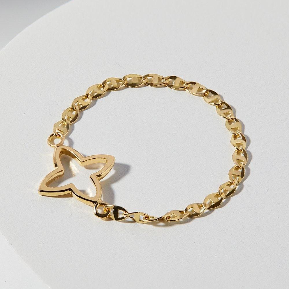 14K Filia Charm Chain Gold Ring