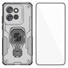 For Motorola Edge 50 Neo 5G Phone Case WANLONFENG PC TPU Back Cover Kickstand with Tempered Glass