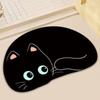 Black Cat Shaped Quick-Dry Bath Mat Funny Cat Lovers Soft Diatom Mud Absorbent Floor Mat Non-slip Bath Rug
