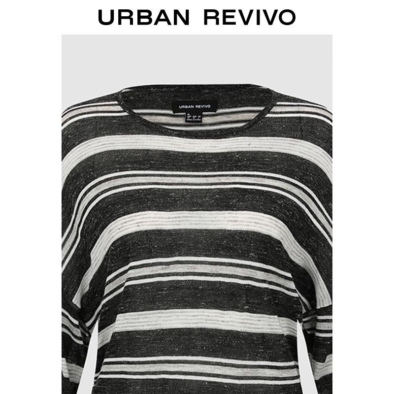 UR Women's Asymmetric Color-block Striped Knit Sweater
