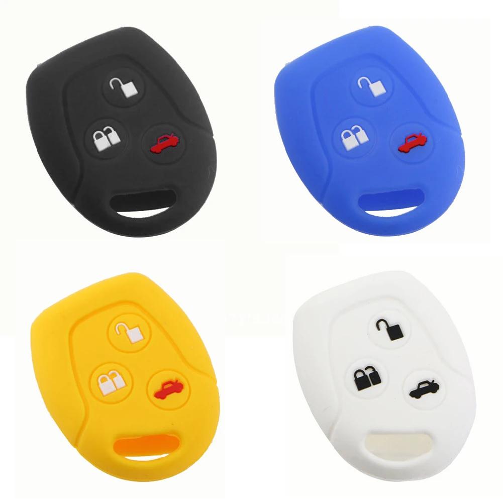 3 Tasten Auto Schlüsselhülle Abdeckung Fernbedienung Halter Fob Silikon Für Ford MONDEO FIESTA FOCUS C-MAX S-MAX TRANSIT KA GALAXY