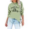 European & American Style Loose Fit Long Sleeve Printed Round Neck Hoodie