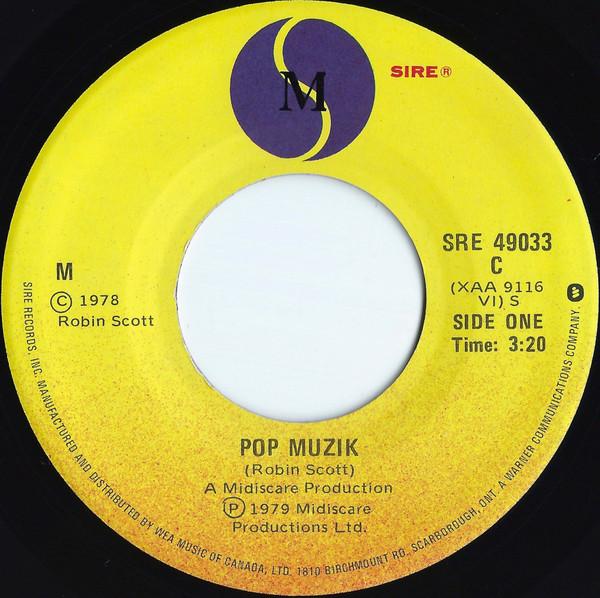 

7-дюймовая пластинка M Pop Muzik SRE49033 SIRE 1979 Канада Танцевальная Электроника Б/у