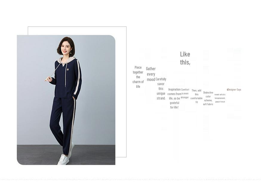 Women's Plus Size Autumn Two-Piece Set: Fashionable Sweatshirt & Loose Sportswear Pants