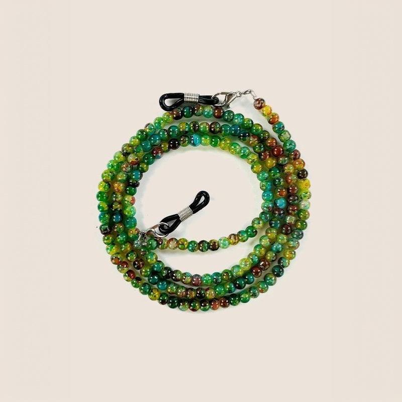 Lightweight Colored Glass Glasses Chain Vintage Handmade Beads Glasses Hanging Rope Adjustable Anti Loss Mask Chain Men Women