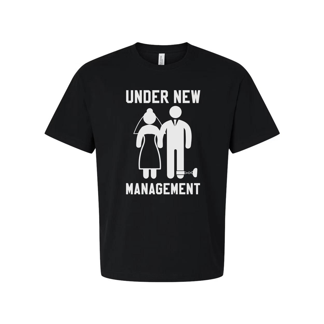 

Under New Management Humor Unisex T Shirt With Couple Silhouette Graphic Print D S