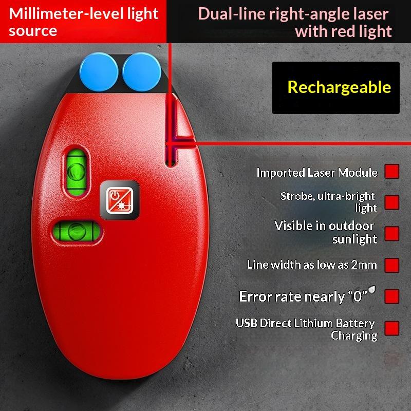 Mouse Shape Laser Level 90 Degree Right Angle Laser Line Level Strong Magnetic Base For Wall Hanging Construction Layout