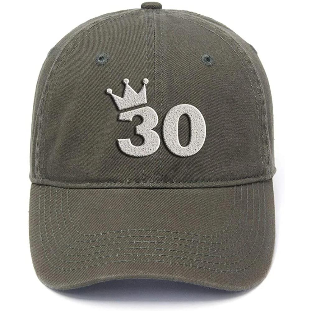 Lyprerazy 30th Birthday Gift Washed Cotton Adjustable Unisex Women Unisex Hip Hop Cool Flock Printing Baseball Cap