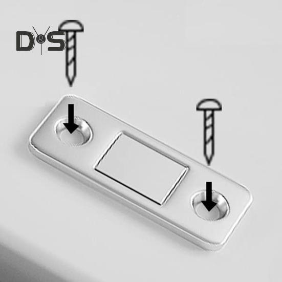 6/10/15Pcs Invisible Cabinet Door Magnet with Screw Ultra-Thin Stainless Steel No Drilling Adhesive Magnetic Drawer Closet Sliding Door Catch Latch