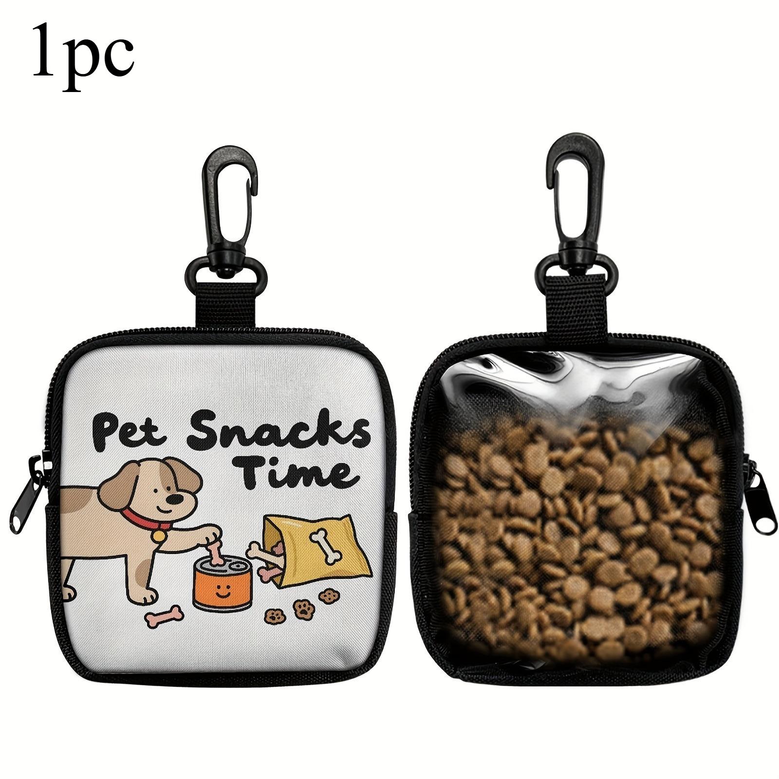 

Portable Dog Treat Pouch, Transparent Window Pet Food Storage Bag, Cute Dog Snack Bag Walking, Training, Travel, Pet Accessories 1pc