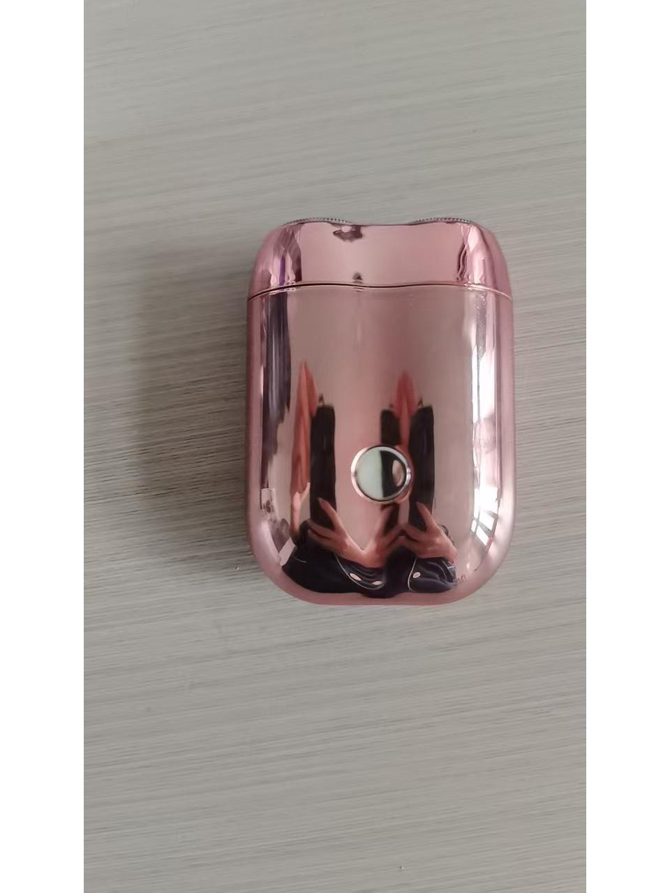 

Компактна електробритва з двома головками для чоловіків – Портативна, Мийна, для вологого та сухого використання рожевий колір золота