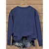 Simple and clean lines with English letter pattern print, fashionable and elegant women's casual sports-style top for spring, autumn, and winter,