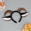 1 Pezzo Cosplay Costumi Animali Oggetti di Scena Carino Lolita Peluche Cerchietti Agnello Corno Lungo Orecchie Capra Nera Copricapo Accessori per Capelli