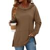 Felpa con cappuccio da donna S, tinta unita classica, con tasche, orlo spaccato, manica lunga