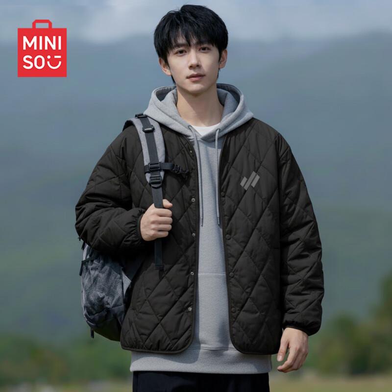 

MINISO Men s Winter Collarless Padded Casual Jacket 3XL