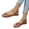 New Fashion Sandals Flat Bottom Fashion Versatile Cross Retro Casual Roman Sandals  Shoes Portable Non-slip