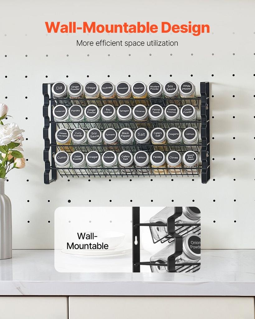 Spice Rack Organizer for Cabinet Kitchen Seasoning Organizer 18x11 in